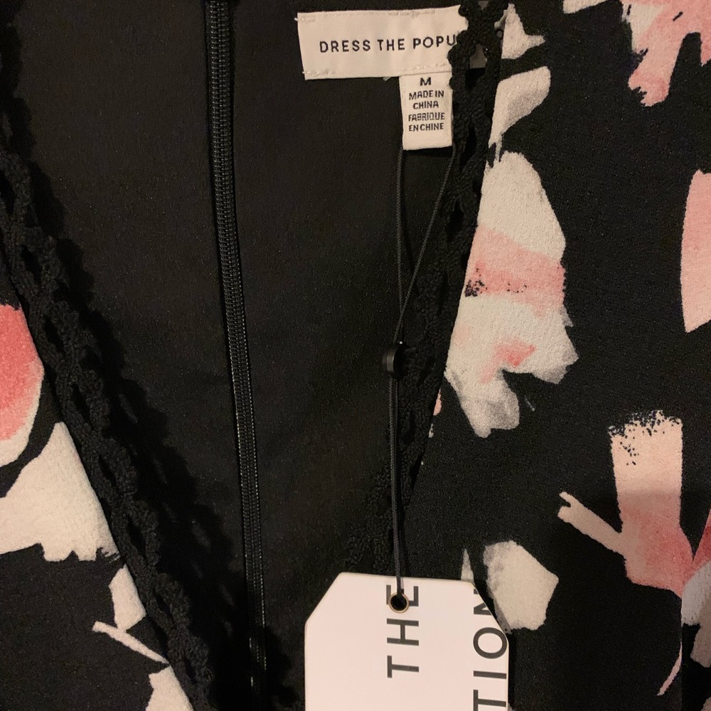 Dress The Population Floral Print Wrap Dress NWT - Picture 3 of 9